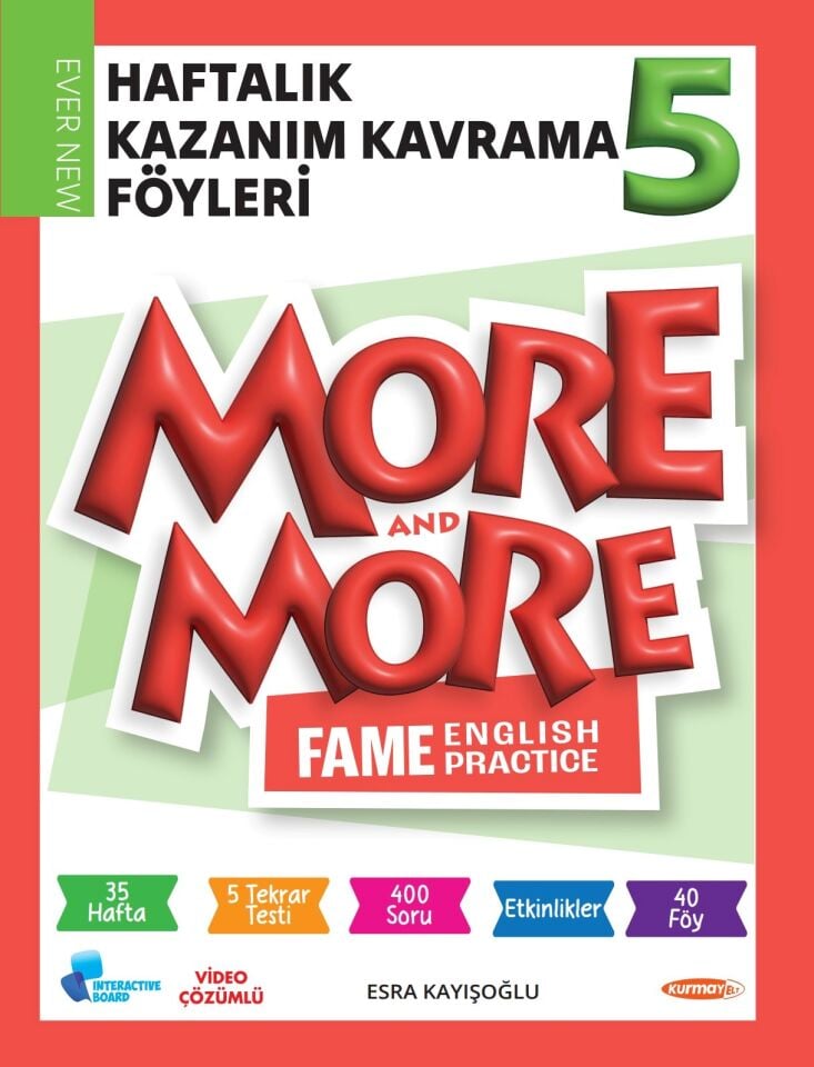 Kurmay ELT 5. Sınıf İngilizce More and More Föy Haftalık Kazanım Kavrama