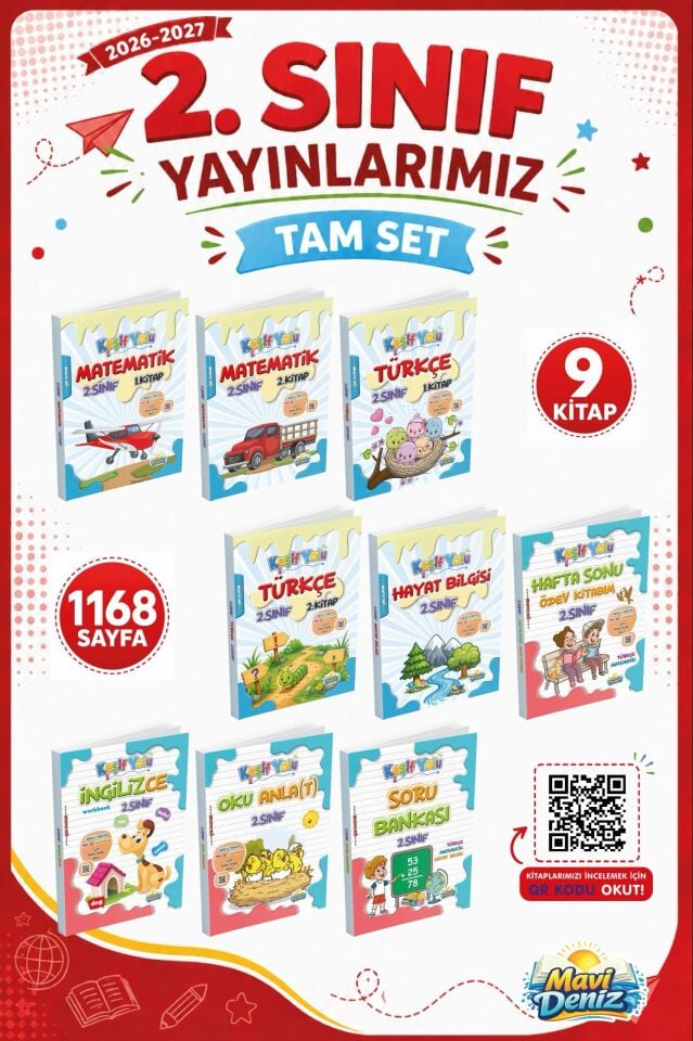 Mavi Deniz Yayınları 2. Sınıf Tam Set 2026-2027 (9 Kitap)