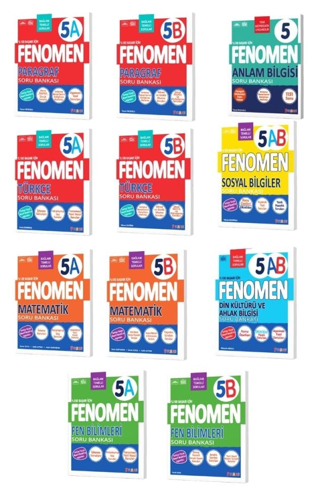 Fenomen Yayıncılık 5. Sınıf Soru Bankası Seti (11 Kitap)
