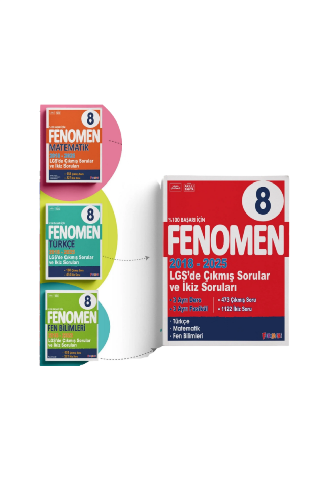 8. Sınıf Fenomen LGS Çıkmış Sorular ve İkiz Sorular Seti