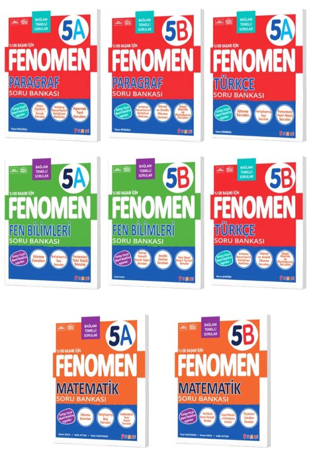 Fenomen Yayıncılık 5. Sınıf Tüm Dersler Soru Bankası Seti (P-T-M-F)