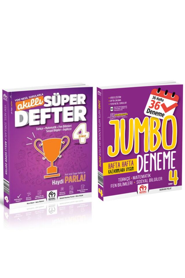 4.Sınıf Süper Akıllı Defter + 4.Sınıf Jumbo Deneme