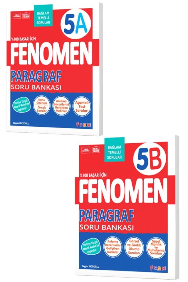 Fenomen Yayıncılık 5. Sınıf Paragraf A ve B Soru Bankası Seti
