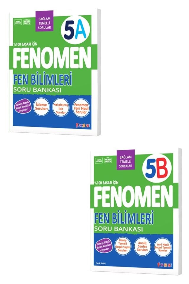 Fenomen Yayıncılık 5. Sınıf Fen Bilimleri A ve B Soru Bankası Seti