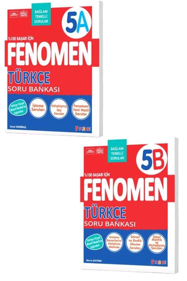 Fenomen Yayıncılık 5. Sınıf Türkçe A ve B Soru Bankası Seti
