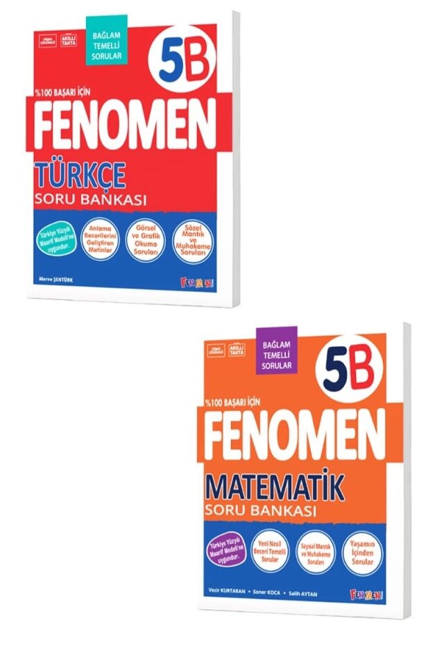 Fenomen Yayıncılık 5. Sınıf Türkçe ve Matematik B Soru Bankası Seti