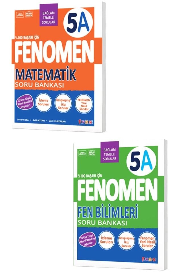 Fenomen Yayıncılık 5. Sınıf Matematik ve Fen Bilimleri A Soru Bankası Seti