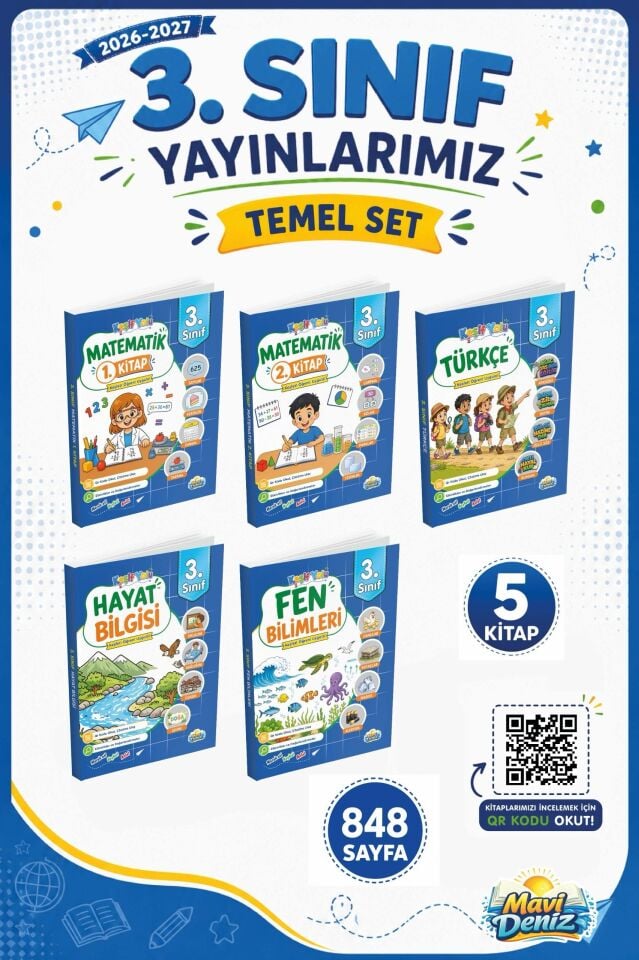Mavi Deniz Yayınları 3. Sınıf Keşif Yolu Temel Set  (5 Kitap)