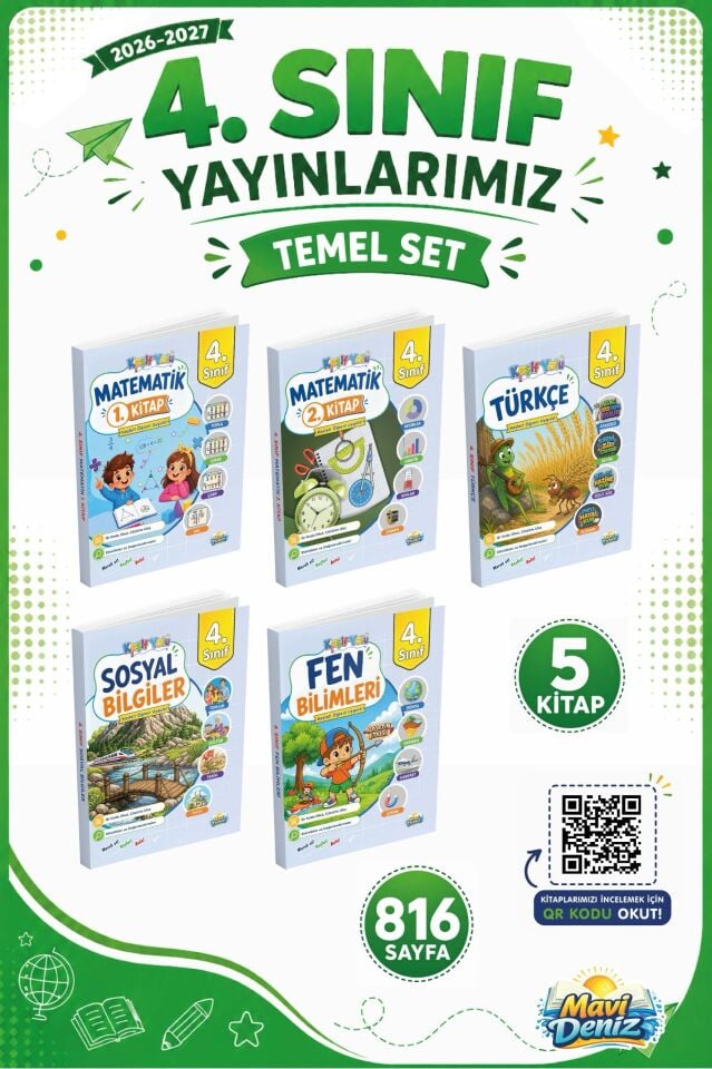 Mavi Deniz Yayınları 4. Sınıf Keşif Yolu Temel Set (5 Kitap)