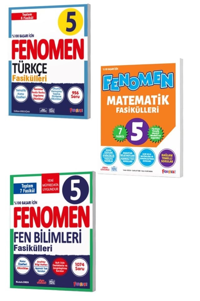 Fenomen Yayıncılık 5. Sınıf Türkçe, Matematik ve Fen Bilimleri Fasikülleri Seti
