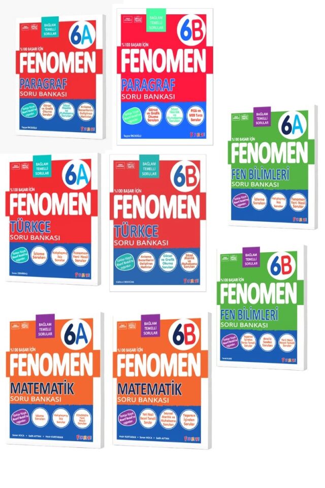 Fenomen Yayıncılık 6. Sınıf Soru Bankası Seti 8 Kitap (P-T-M-F)