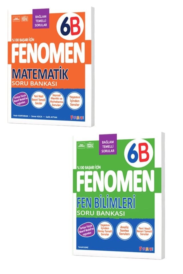 Fenomen Yayıncılık 6. Sınıf Matematik ve Fen Bilimleri B Soru Bankası Seti