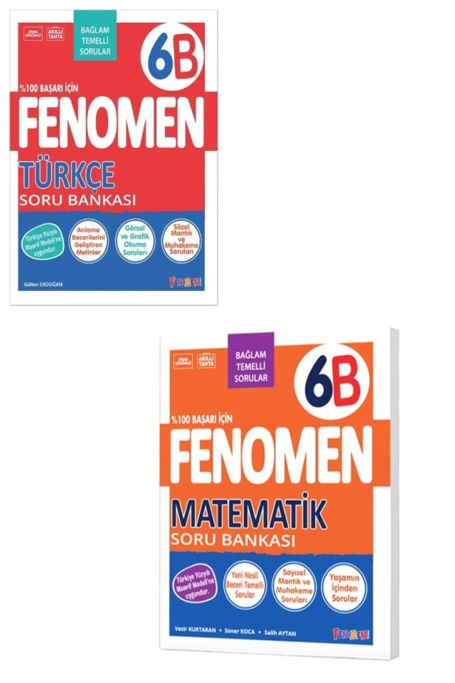 Fenomen Yayıncılık 6. Sınıf Türkçe ve Matematik B Soru Bankası Seti