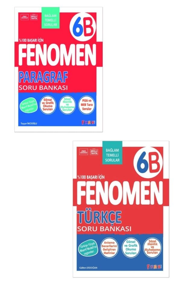 Fenomen Yayıncılık 6. Sınıf Paragraf ve Türkçe B Soru Bankası Seti