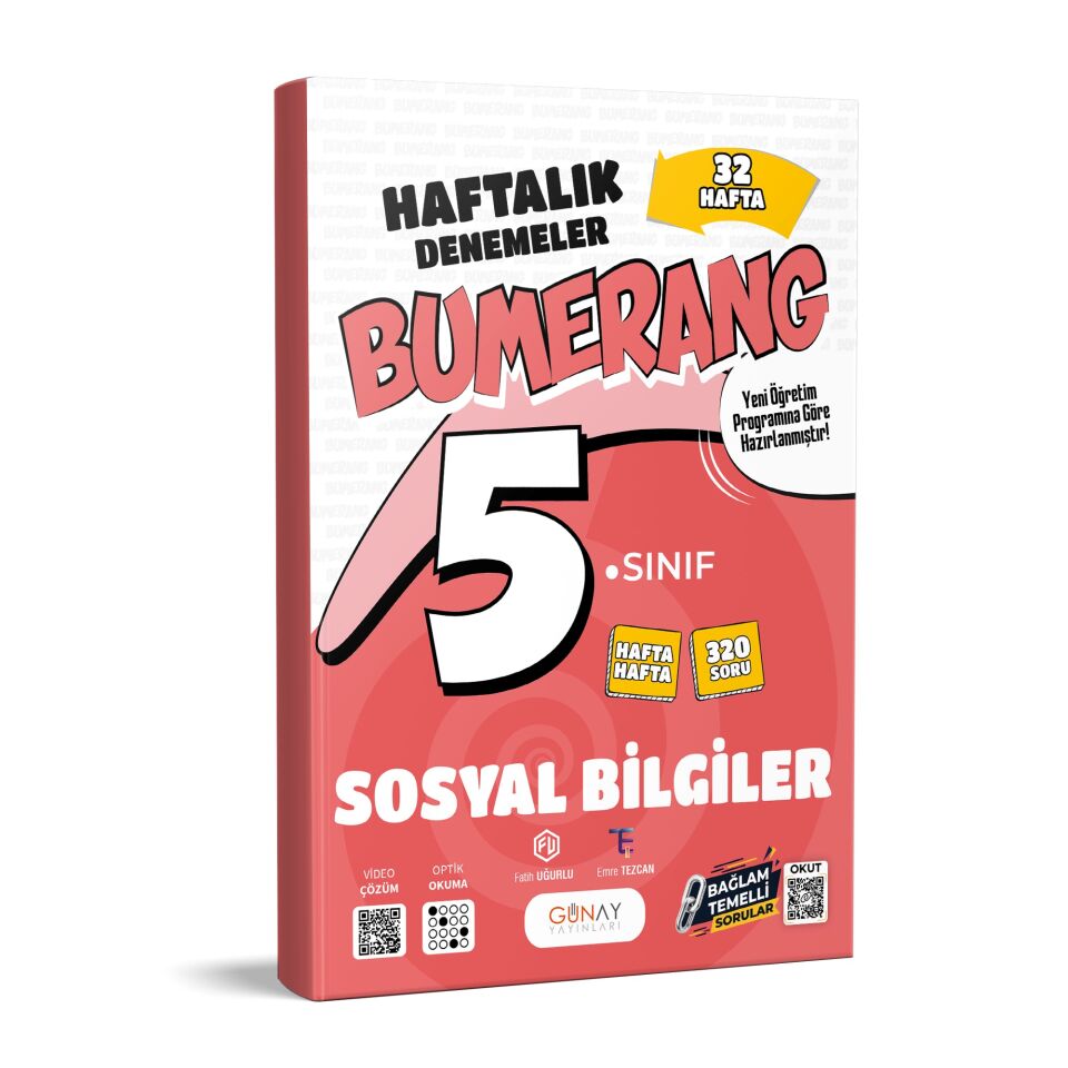 Günay Yayınları 6. Sınıf Bumerang Sosyal Bilgiler Haftalık Denemeler
