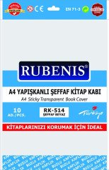 Rubenis Hazır Kitap Kabı Şeffaf 10lu