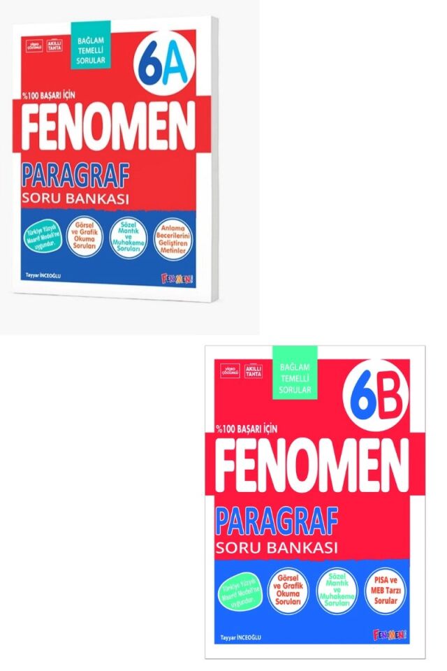 Fenomen Yayıncılık 6. Sınıf Paragraf A ve B Soru Bankası Seti