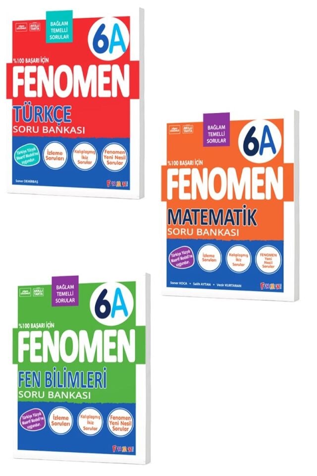 Fenomen Yayıncılık 6. Sınıf Türkçe, Matematik ve Fen Bilimleri A Soru Bankası Seti
