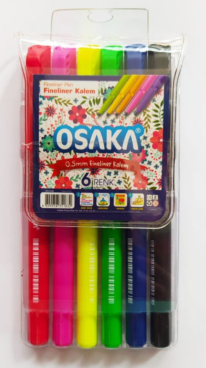 Osaka 0.5 mm 6 Renk Fineliner Kalem