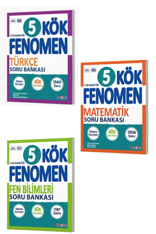 Fenomen Yayıncılık 5. Sınıf Kök Fenomen Türkçe, Matematik ve Fen Bilimleri Soru Bankası Seti