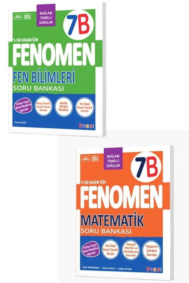 Fenomen Yayıncılık 7. Sınıf Fenomen 7B Fen Bilimleri ve Matematik Soru Bankası Seti