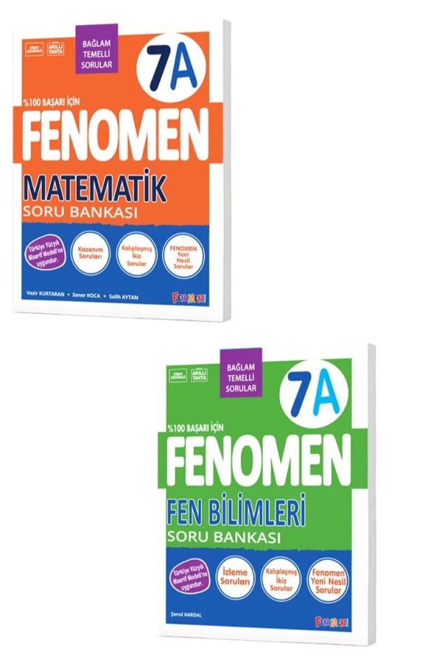 Fenomen Yayıncılık 7. Sınıf Fenomen 7A Matematik ve Fen Bilimleri Soru Bankası Seti