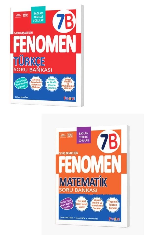 Fenomen Yayıncılık 7. Sınıf Fenomen 7B Türkçe ve Matematik Soru Bankası Seti