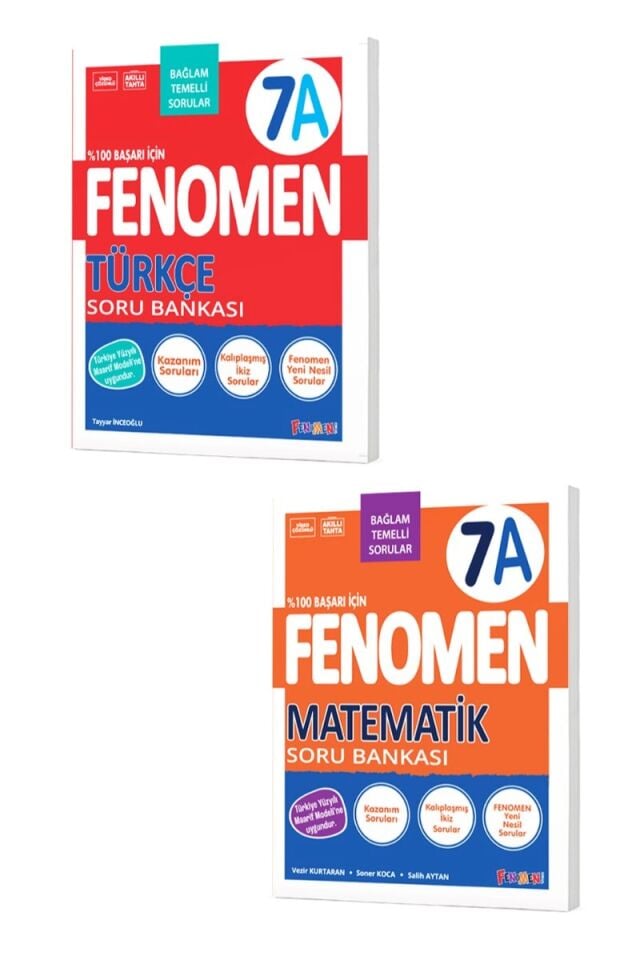 Fenomen Yayıncılık 7. Sınıf Fenomen 7A Türkçe ve Matematik Soru Bankası Seti