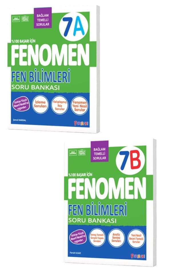 Fenomen Yayıncılık 7. Sınıf Fenomen Fen Bilimleri AB Soru Bankası Seti