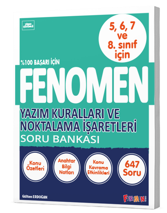 Fenomen Yayıncılık 5, 6, 7 ve 8. Sınıf Yazım Kuralları ve Noktalama İşaretleri Soru Bankası