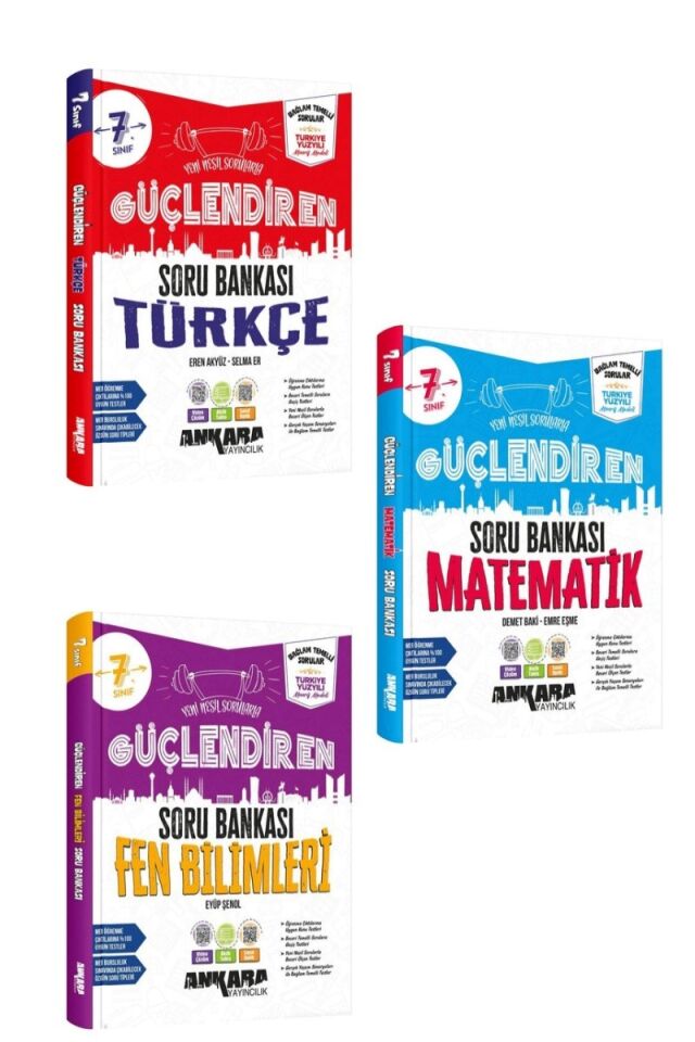 Ankara Yayıncılık 7. Sınıf Güçlendiren Soru Bankası Seti (T-M-F)