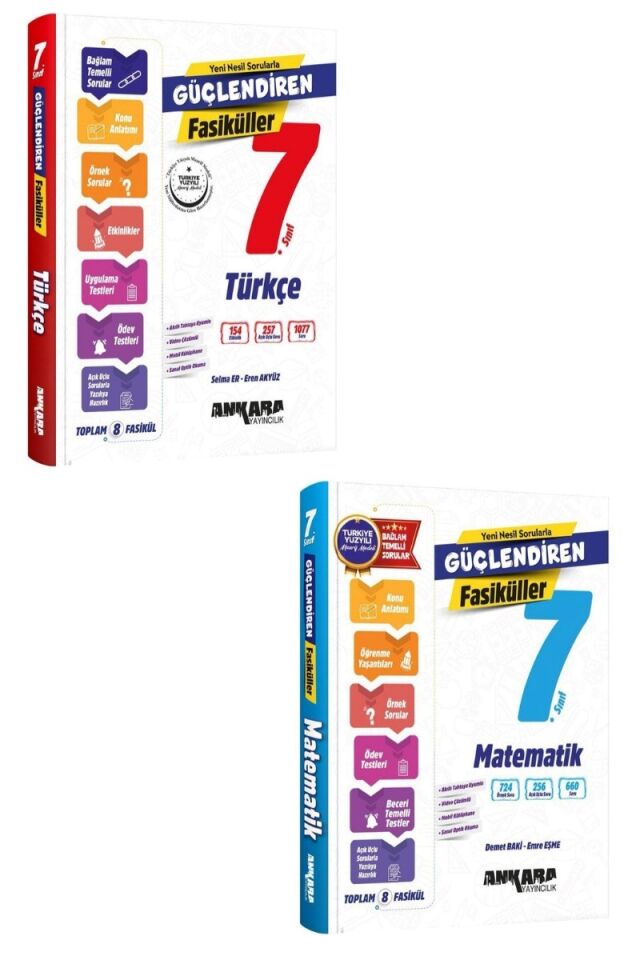Ankara Yayıncılık 7. Sınıf Güçlendiren Fasiküller Türkçe ve Matematik Seti