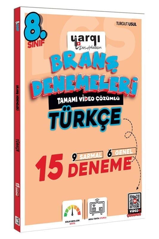 Yargı Ders Arkadaşım 8.Sınıf Tamamı Video Çözümlü Türkçe 15 Branş Denemeleri