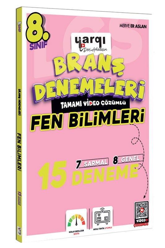 Yargı Ders Arkadaşım 8.Sınıf Tamamı Video Çözümlü Fen Bilimleri 15 Branş Denemeleri
