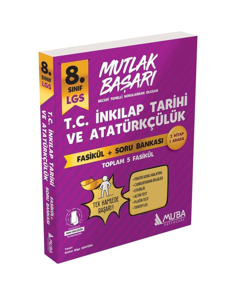 Muba Yayınları 8. Sınıf Mutlak Başarı T.C. İnkılap Tarihi ve Atatürkçülük Fasikül Soru Bankası