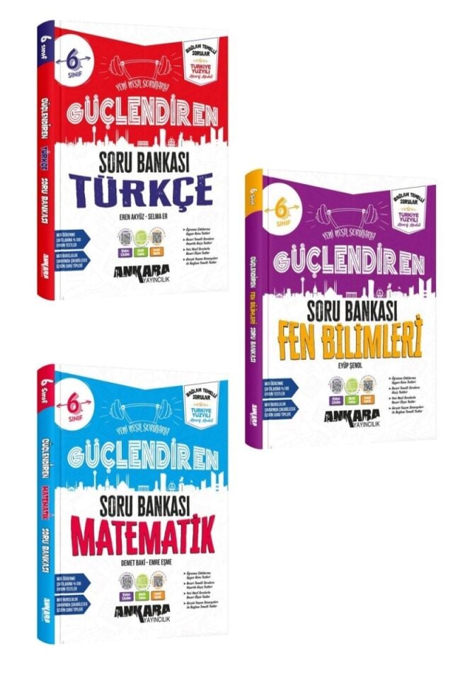 Ankara Yayıncılık 6. Sınıf Güçlendiren Soru Bankası Seti 3 Lü (T-M-F)