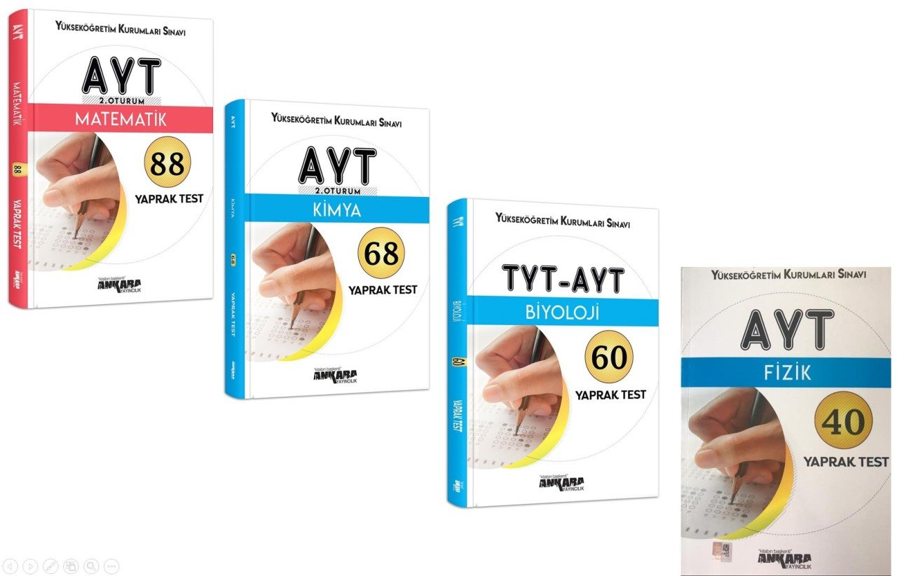 Ankara Yayınları AYT 4'lü Sayısal Yaprak Test Seti(M-F-K-B)