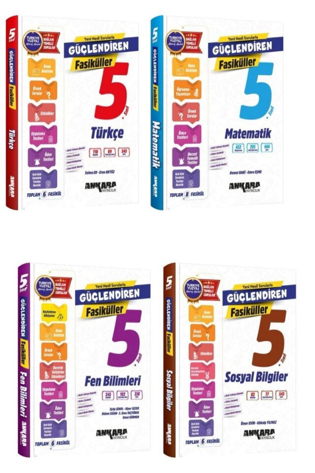 Ankara Yayıncılık 5. Sınıf Güçlendiren Fasiküller Seti 4 Lü (T-M-F-S)