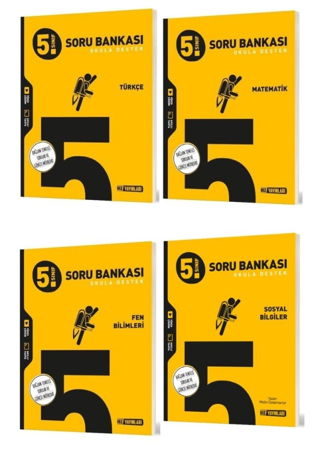 Hız Yayınları 5. Sınıf Soru Bankası Seti 4 Lü (T-M-F-S)