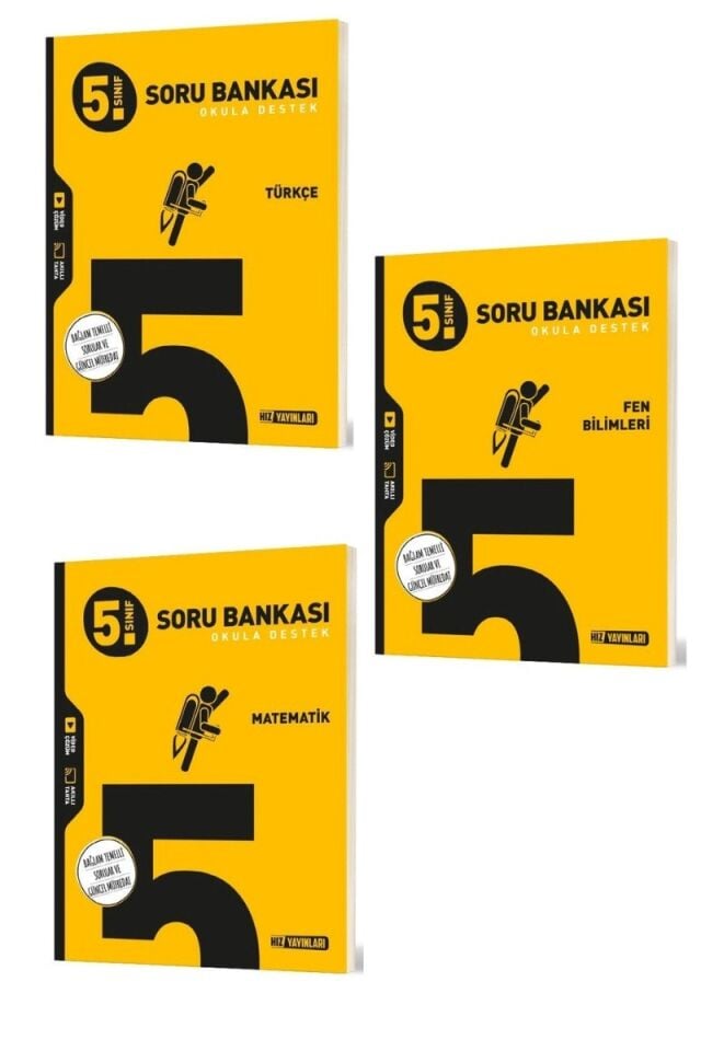 Hız Yayınları 5. Sınıf Soru Bankası Seti 3 Lü (T-M-F)