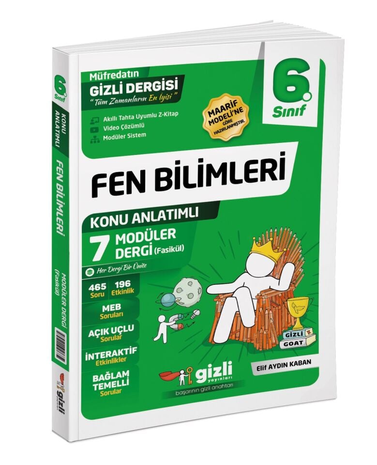 2027 6. Sınıf Fen Bilimleri Müfredatın Gizli Dergisi Gizli Yayınları