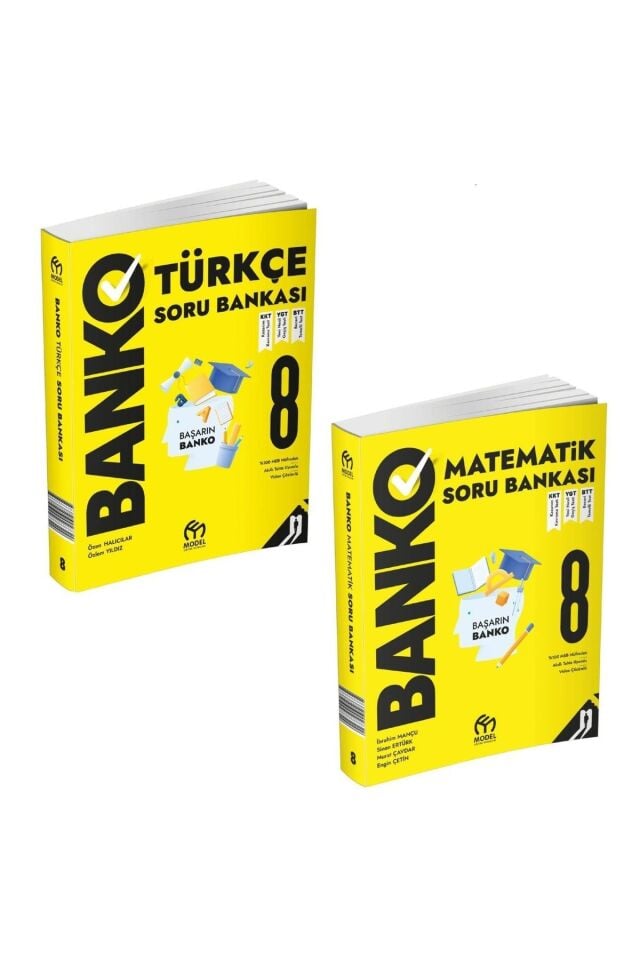 8. Sınıf LGS Banko Türkçe Matematik Seti (Türkçe, Matematik - 2 Kitap)