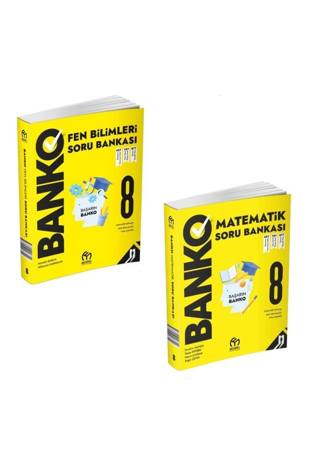 8.Sınıf Banko Matematik + Fen Bilimleri Soru Bankası (2 Kitap)