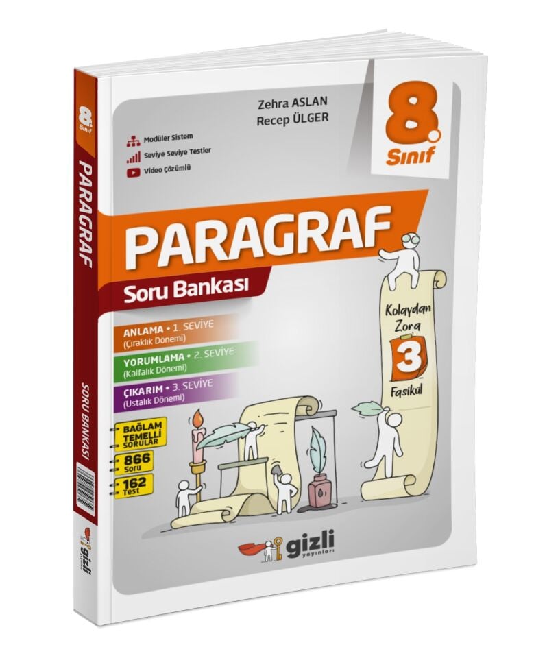 Gizli Yayınları 8. Sınıf Paragraf Soru Bankası 3 Fasikül