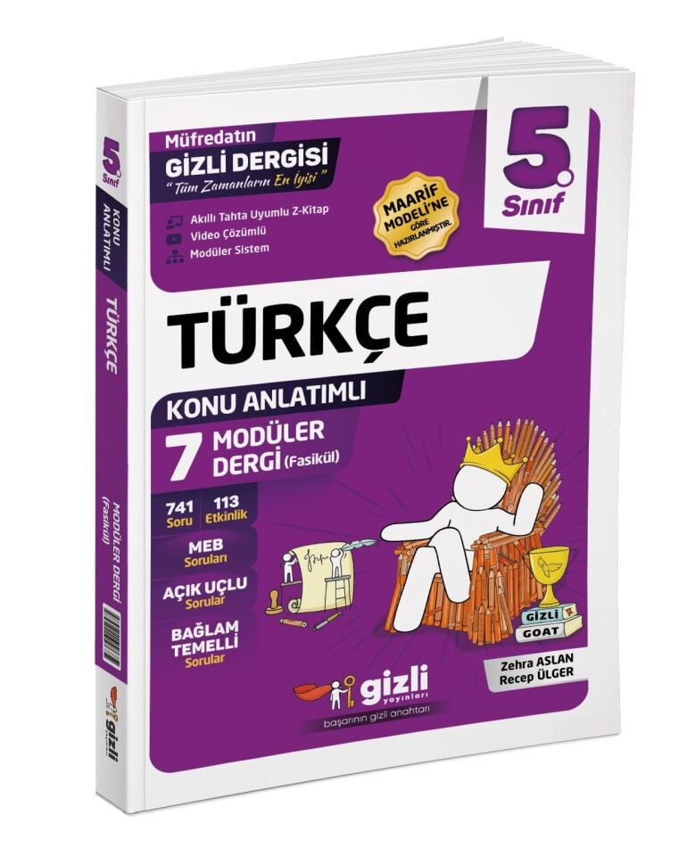 Gizli Yayınları 5. Sınıf Türkçe Konu Anlatımlı 7 Modüler Dergi