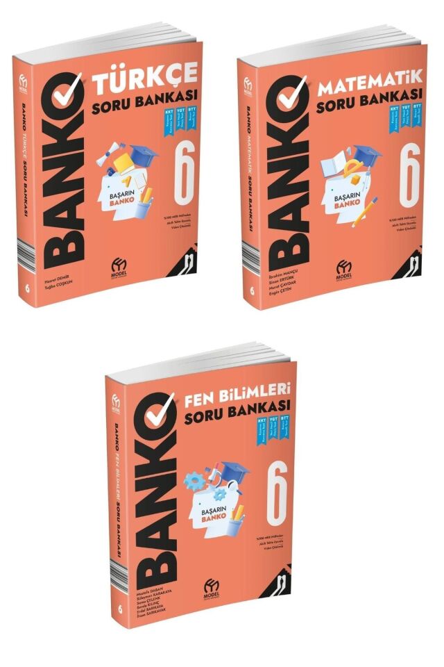 6. Sınıf Banko Soru Bankası Seti (Türkçe, Matematik, Fen)