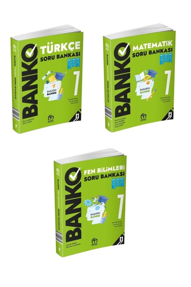 7. Sınıf Banko Soru Bankası Seti (Türkçe, Matematik, Fen)