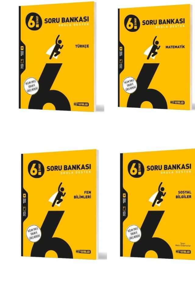 Hız Yayınları 6. Sınıf Soru Bankası Seti 4'lü (T-M-F-S)