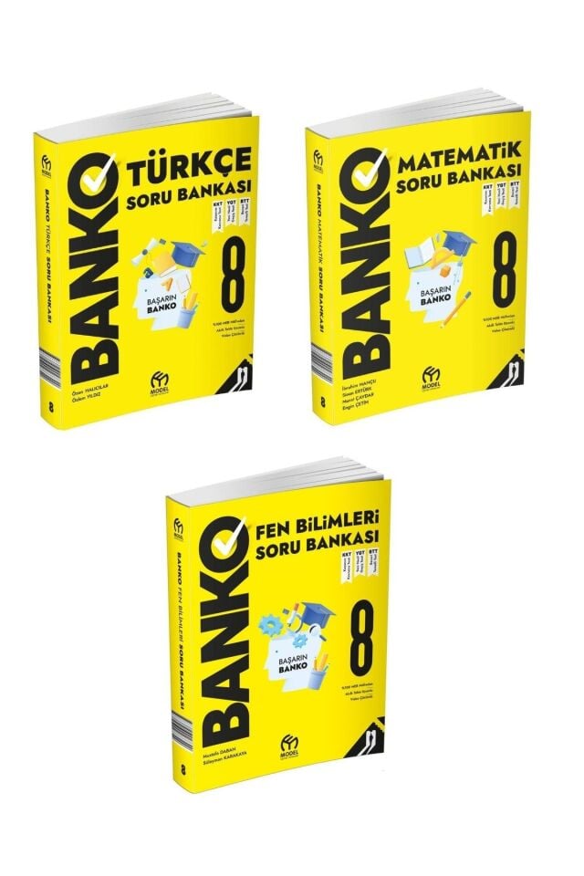 8. Sınıf LGS Banko Soru Bankası Seti (Türkçe, Matematik, Fen)