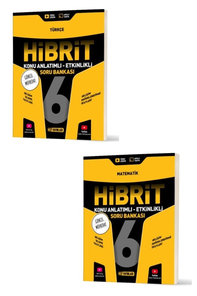 Hız Yayınları 6. Sınıf Hibrit Türkçe ve Matematik Konu Anlatımlı Etkinlikli Soru Bankası Seti